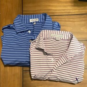 Striped Polo Shirts - Blue and White